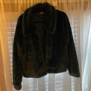 Green Faux Fur Jacket - Express